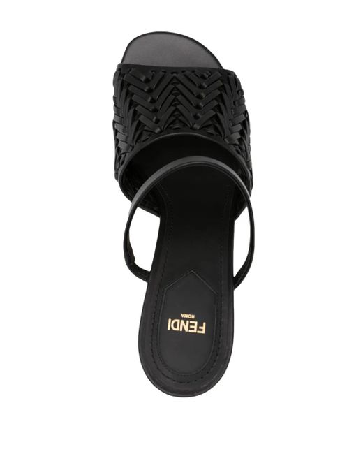 Fendi Black Heeled Mules