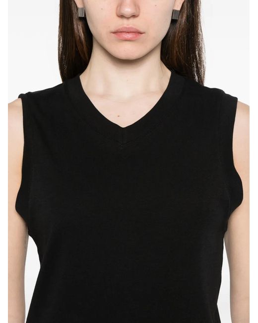 Vince Black V-Neck Sleeveless Tank Top