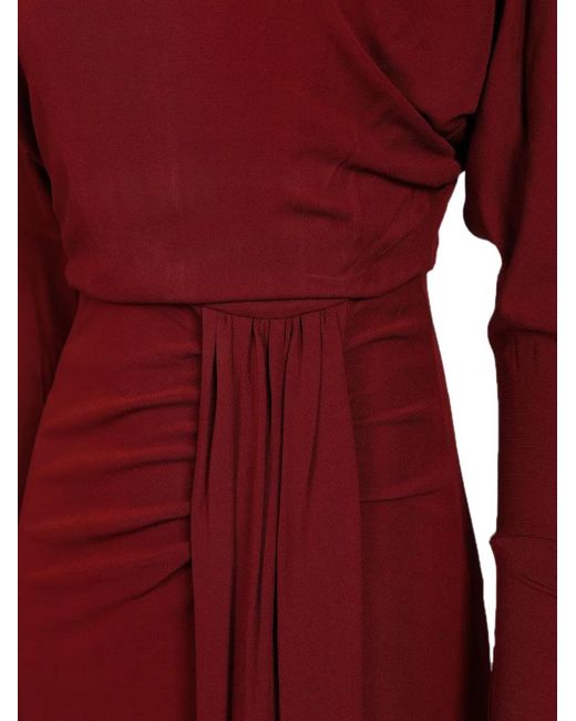 Max Mara Red Long-Sleeve Maxi Dress
