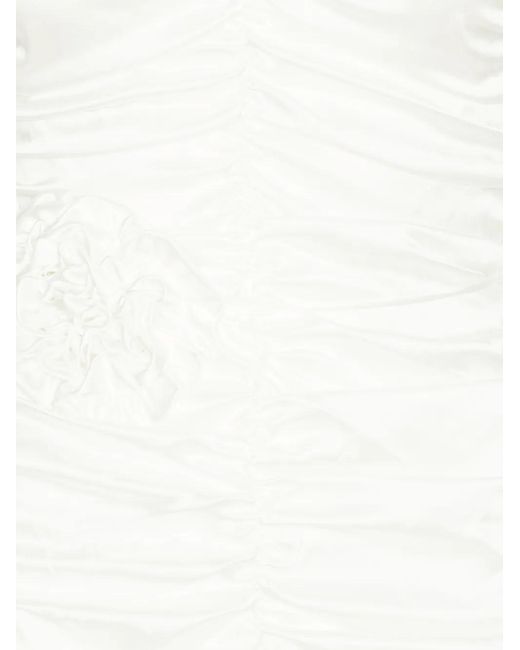 ROTATE BIRGER CHRISTENSEN White Fitted Mini Dress With Round Neckline And Cut-Out Chest
