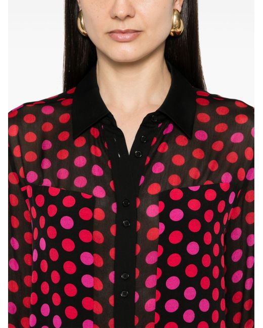 Diane von Furstenberg Red Louise Polka-dot Shirt