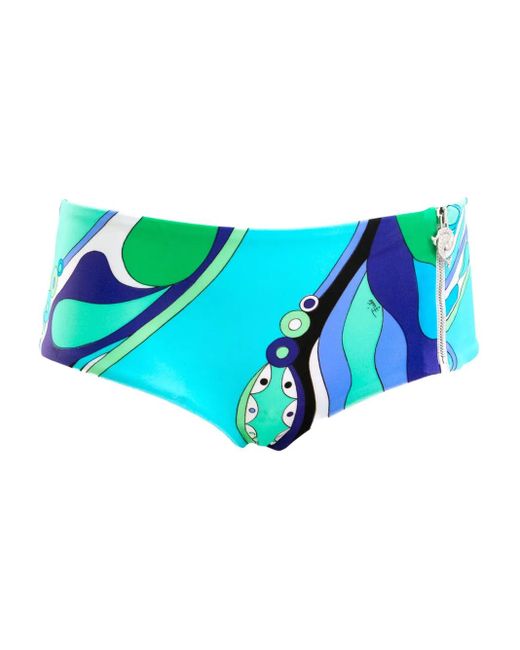 Emilio Pucci Bikinislip Met Orchidee-Print in het Blue