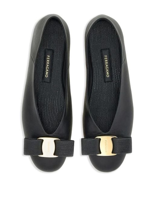 Ferragamo Black Bow Detail Ballet Flat