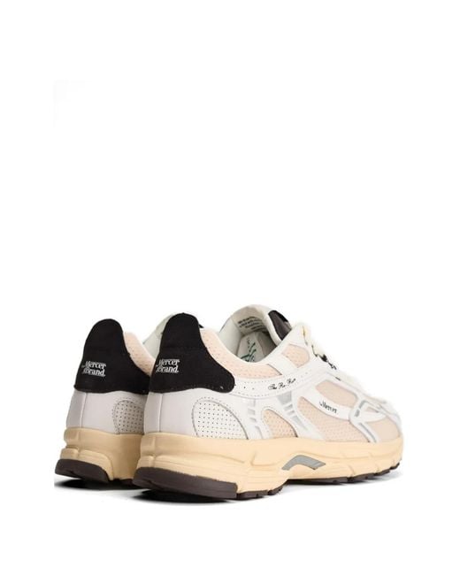 The Mercer Brand White The Re-Run Panelled Sneakers for men