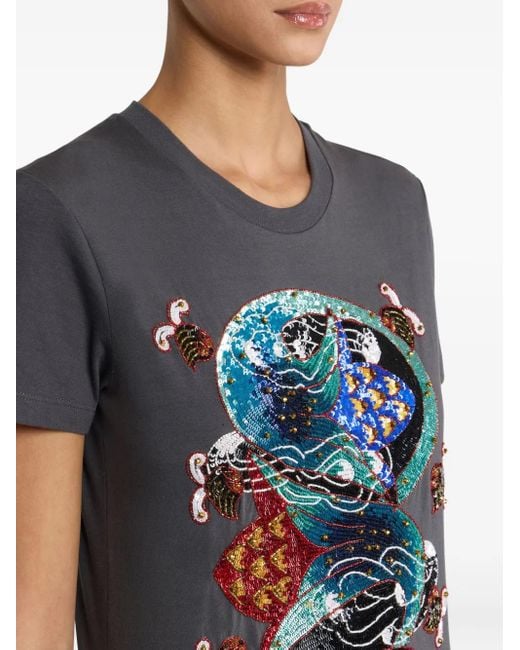 Sudadera con gráfico con apliques de lentejuelas Etro de color Black