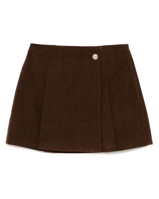 B+ AB エンボスロゴ Aラインスカート Brown