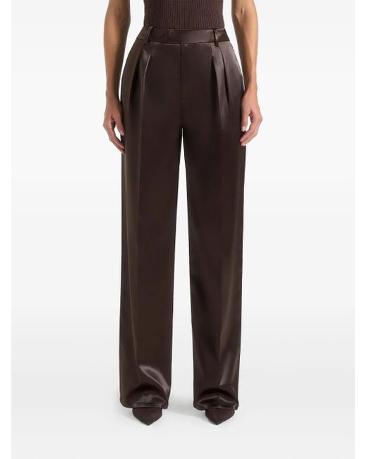 Manière De Voir Black Julie Satin Twin-Pleat Tailored Trousers