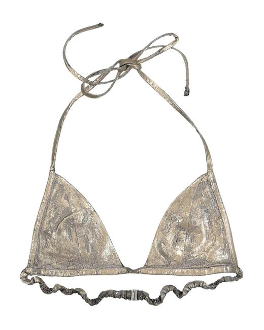 Rick Owens Natural Bikinioberteil Im Metallic-Look