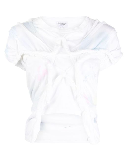 Camiseta Star con diseño retorcido Collina Strada de color White