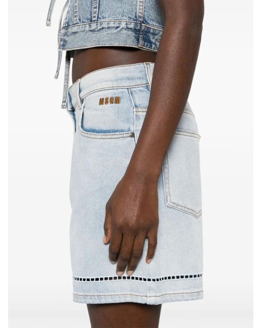 MSGM Denim Shorts in het Blue