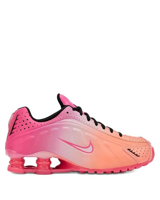 Nike Pink Shox R4 Lace-Up Fastening Sneakers