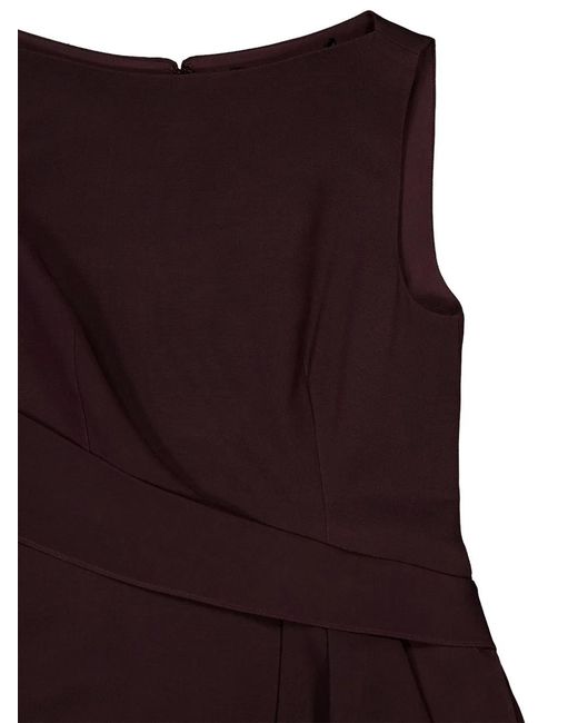 Roland Mouret Purple Draped Sleeveless Midi Dress