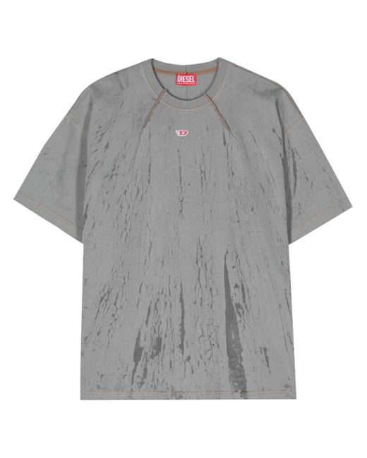 DIESEL T-shirt Met Gips Effect in het Gray voor heren