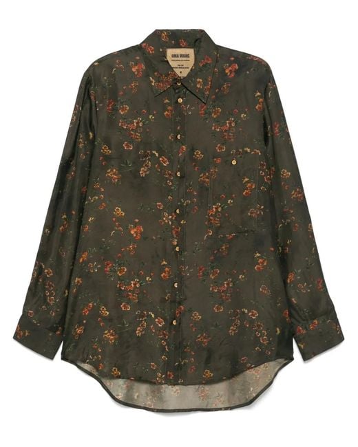Camisa Tab Uma Wang de hombre de color Green