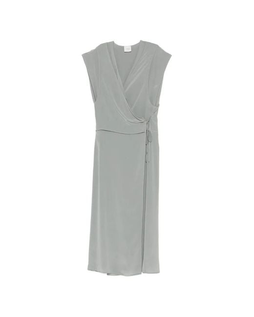Alysi Gray Robe Mi-Longue À Col V