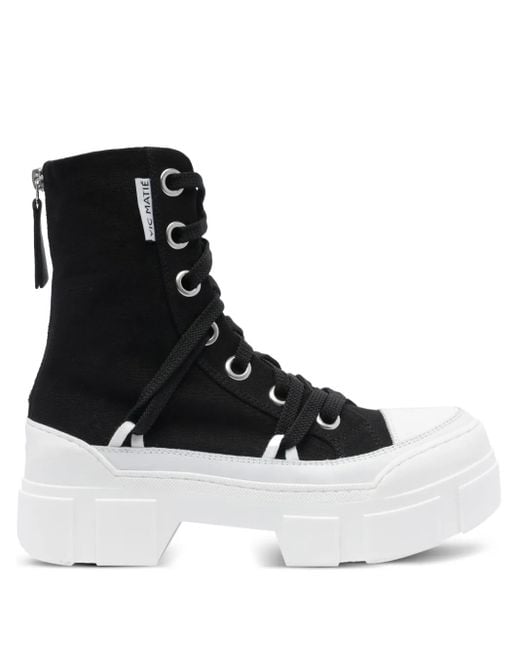 Vic Matié Black Canvas Platform Sneakers