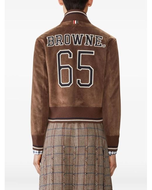 Thom Browne Brown Suede Knit Rib Blouson Jacket for men