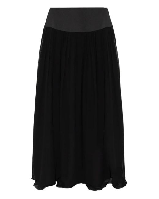 Posse Black Solene Gathered Maxi Skirt