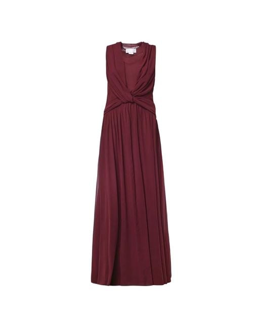 Genny Purple Maxi Twist-Detail Cape Dress