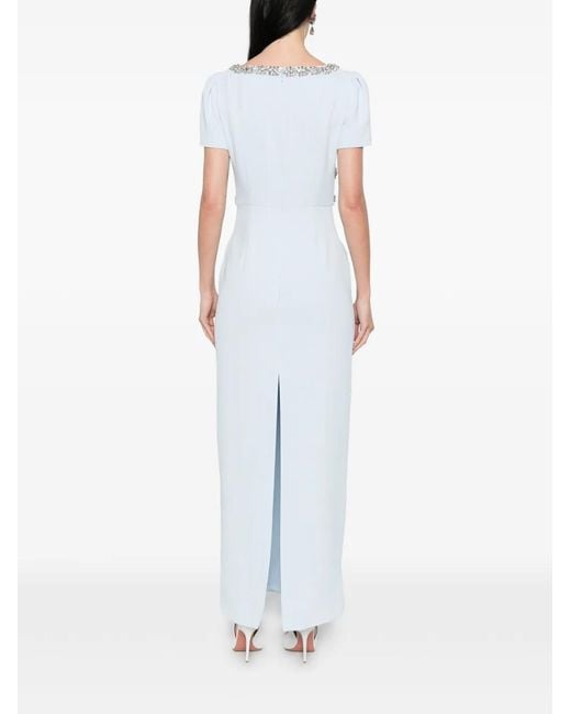 Self-Portrait White Embellished Maxi Dress