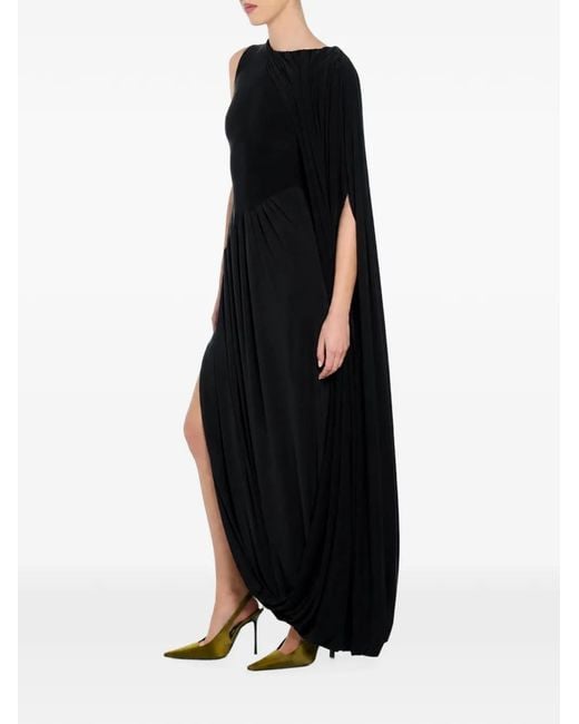 Axel 113 Black Valentina Draped Asymmetric Dress