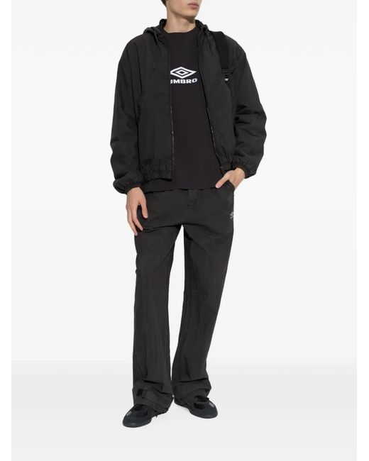 Umbro Black Logo-Patch Hooded Jacket for men