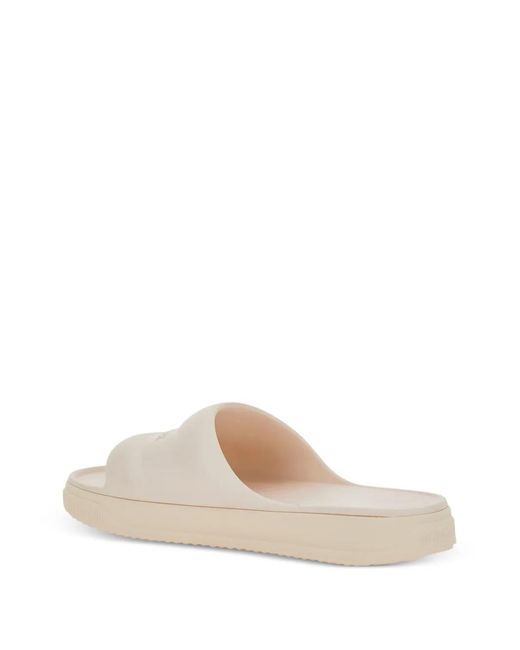 Moncler White Altive Logo Slides for men