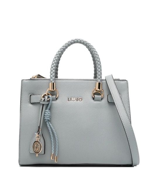 Liu Jo Gray Tote Bag With Details