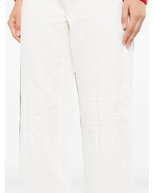 Loewe White Anagram-Embroidered Jeans