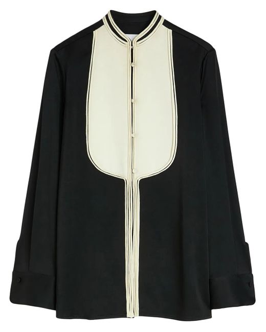 Jil Sander コントラストビブ シャツ Black