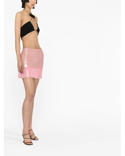 Nensi Dojaka Black Floral-Appliqué Halterneck Cropped Top