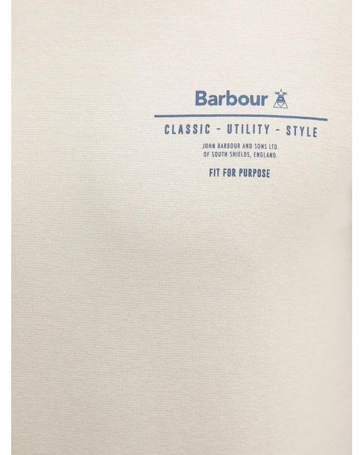 Barbour White Logo-Print T-Shirt for men