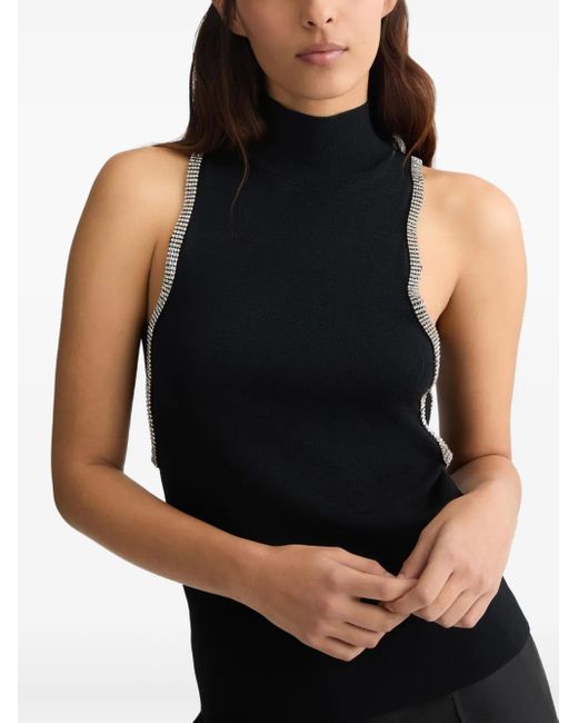 Top de punto con strass Liu Jo de color Black