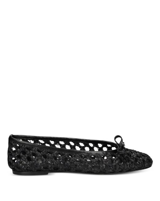 Casadei Black Interwoven Ballet Flats