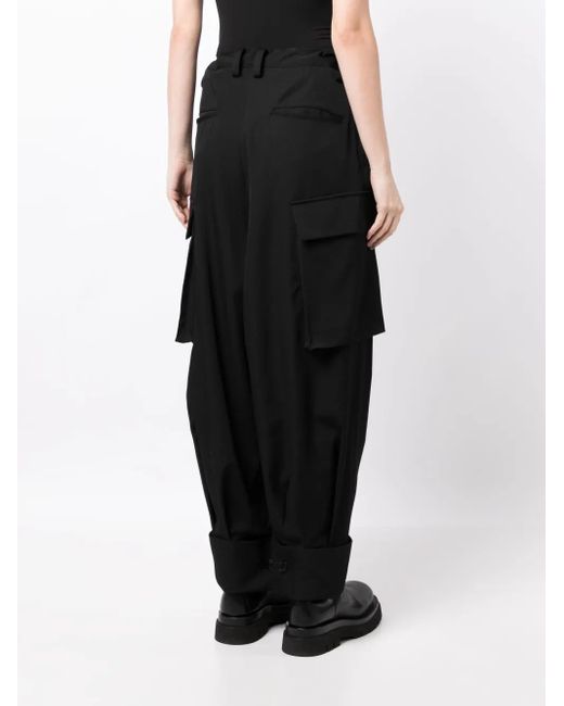Yohji Yamamoto Drop-Crotch Wool Trousers in Black | Lyst UK