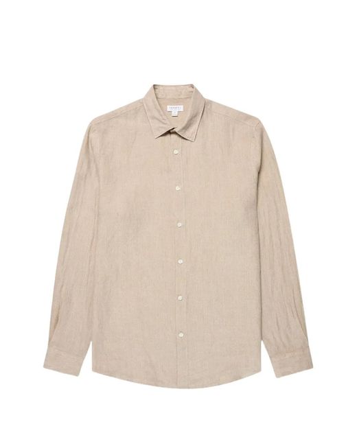 Sunspel Natural Long-Sleeve Shirt for men