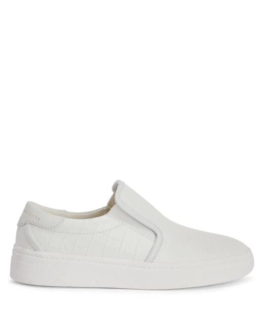 Giuseppe Zanotti White Gz94 Slip-On Leather Sneakers