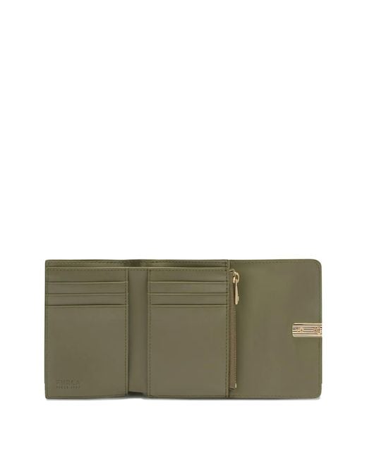 Furla Green Small Iride Grained Logo Wallet