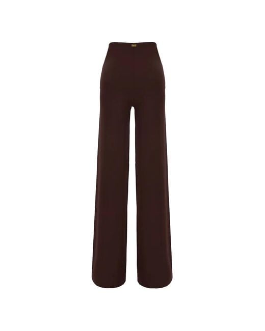 MAISON ANANA Purple Logo-Plaque Wide-Leg Trousers