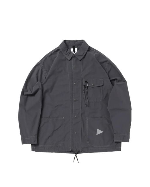 And Wander Gray Reflective Stitching Pocket Jacket for men