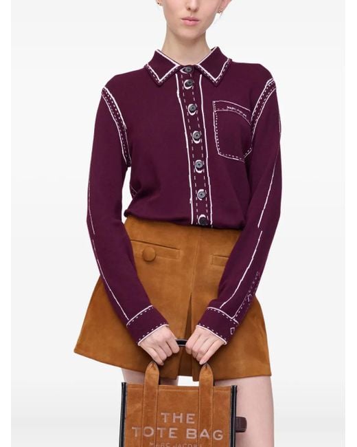 Top de punto con botones Marc Jacobs de color Purple