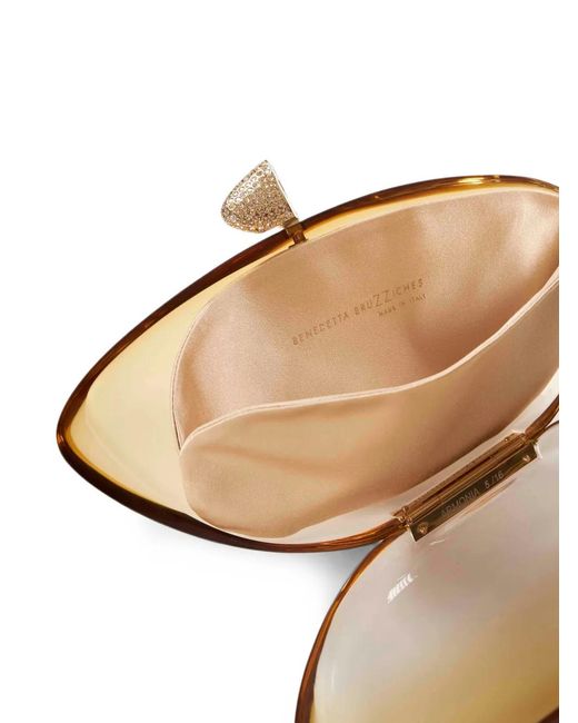 Benedetta Bruzziches Metallic Armonia Crystal-Embellished Clutch Bag