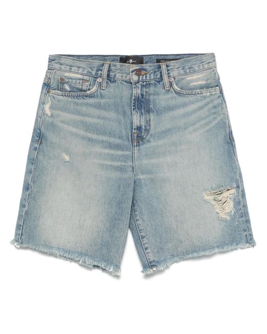 7 For All Mankind Lola デニムショーツ Blue