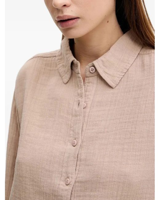 Melissa Odabash Natural Button-down-Hemd mit spitzem Kragen