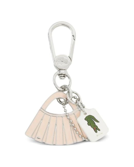 Lacoste White Lenglen Charm Keyring