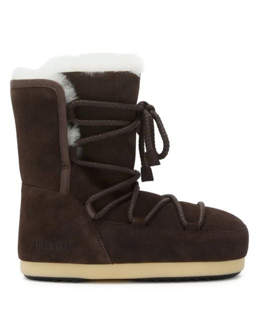 Moon Boot Black Evx Lace-Up Shearling Boots