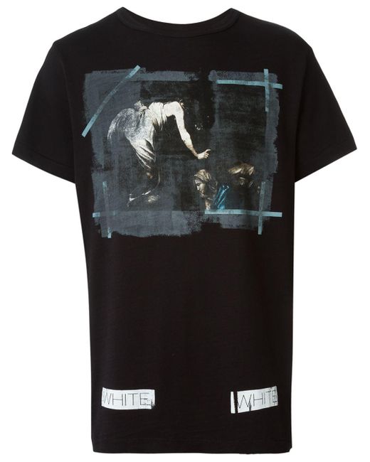 Off-White c/o Virgil Abloh Black Faded Painting T-shirt for men