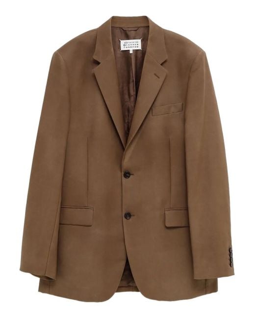Maison Margiela Brown Button Single-Breasted Jacket for men