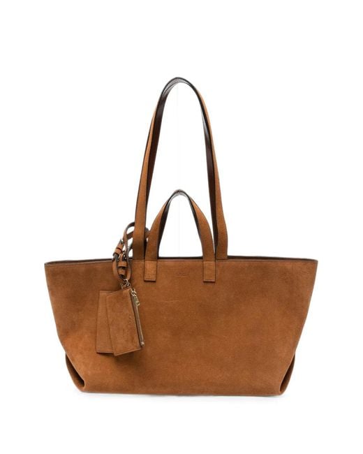 A.P.C. Brown Suede Tote Bag
