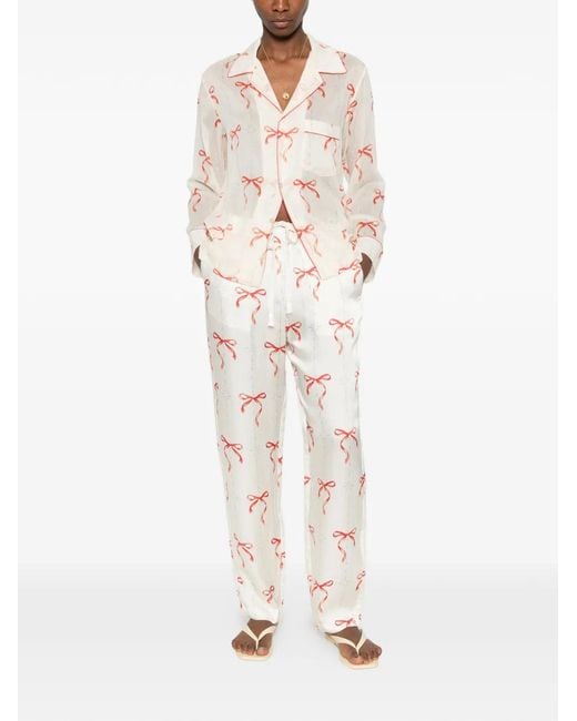 Forte_forte White Bow-Pattern Shirt